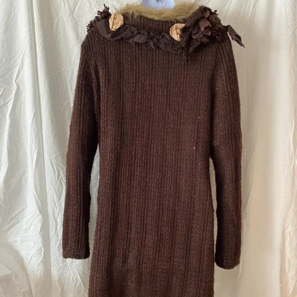 Gorgeous Chocolate Brown Sweater Coat - Picture 3 of 3